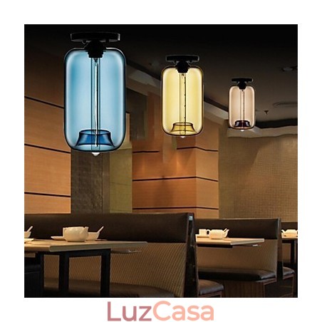 Luminária pendente de vidro retrô criativa de cabeça única Café In The Goldfish Bowl