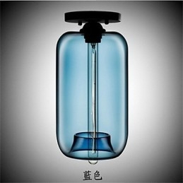 Luminária pendente de vidro retrô criativa de cabeça única Café In The Goldfish Bowl