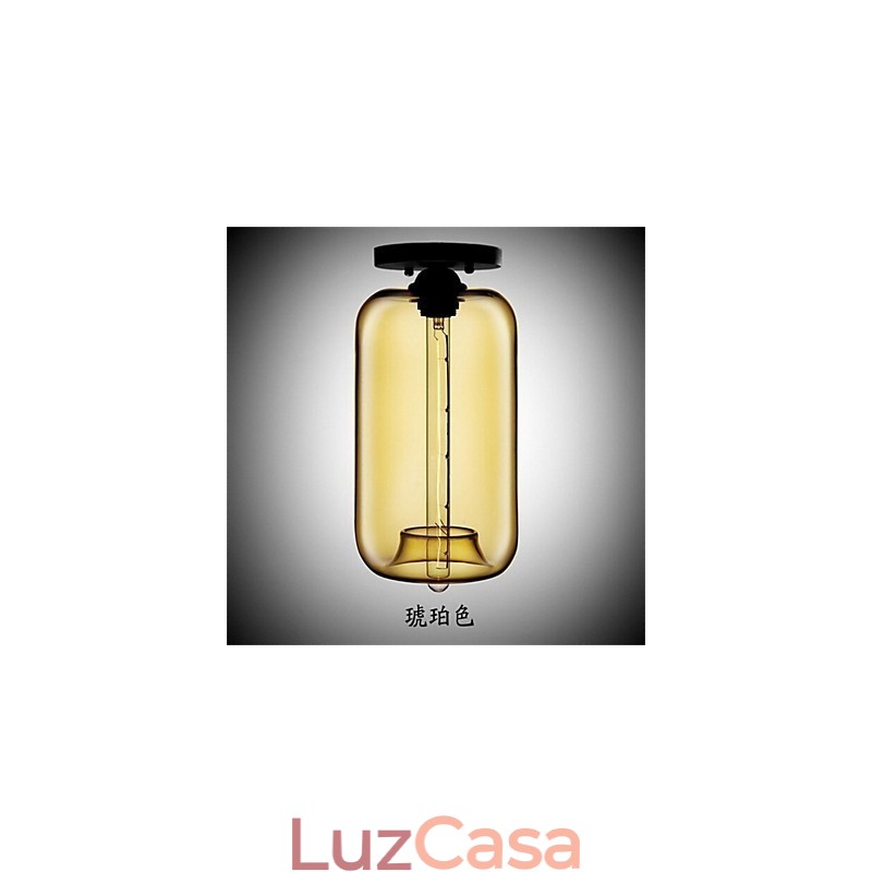 Luminária pendente de vidro retrô criativa de cabeça única Café In The Goldfish Bowl