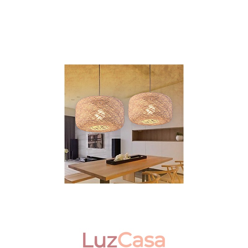 Lustre de moda europeu moderno e minimalista para casa com bolas de vime
