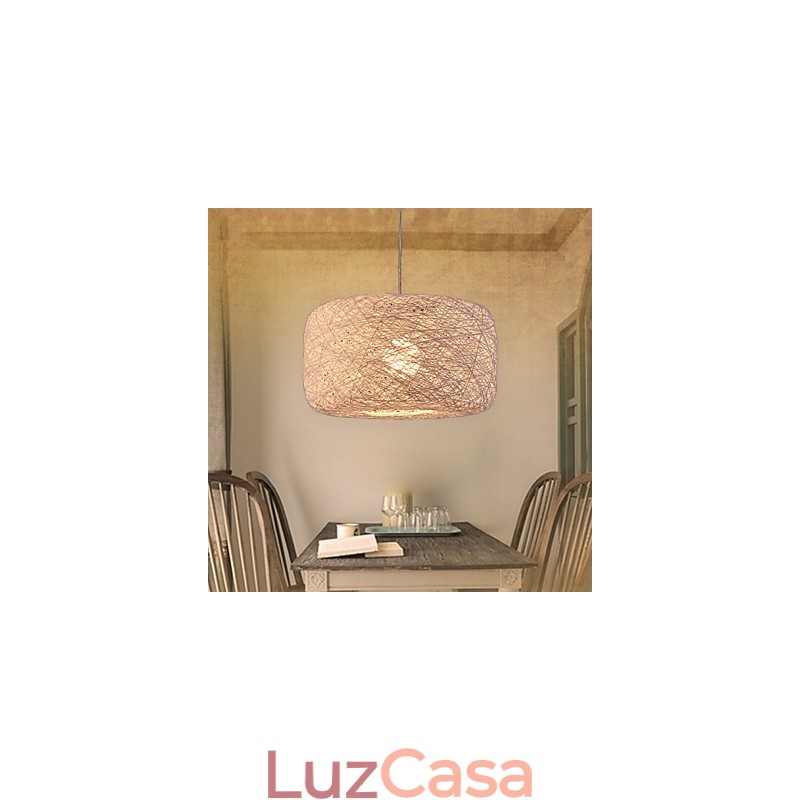 Lustre de moda europeu moderno e minimalista para casa com bolas de vime