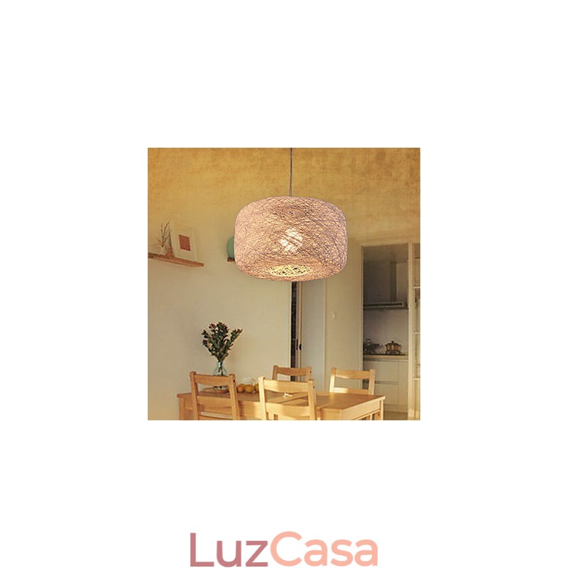 Lustre de moda europeu moderno e minimalista para casa com bolas de vime