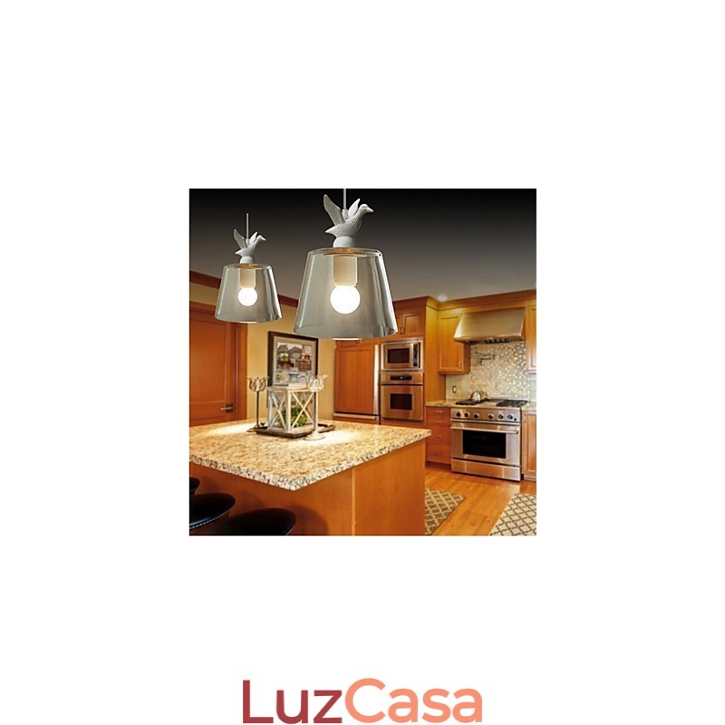 Luminária de vidro estilo americano retrô criativa de cabeça única Nordic Cafe