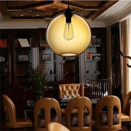 Luminária pendente de vidro retrô criativa de cabeça única Café In The Goldfish Bowl
