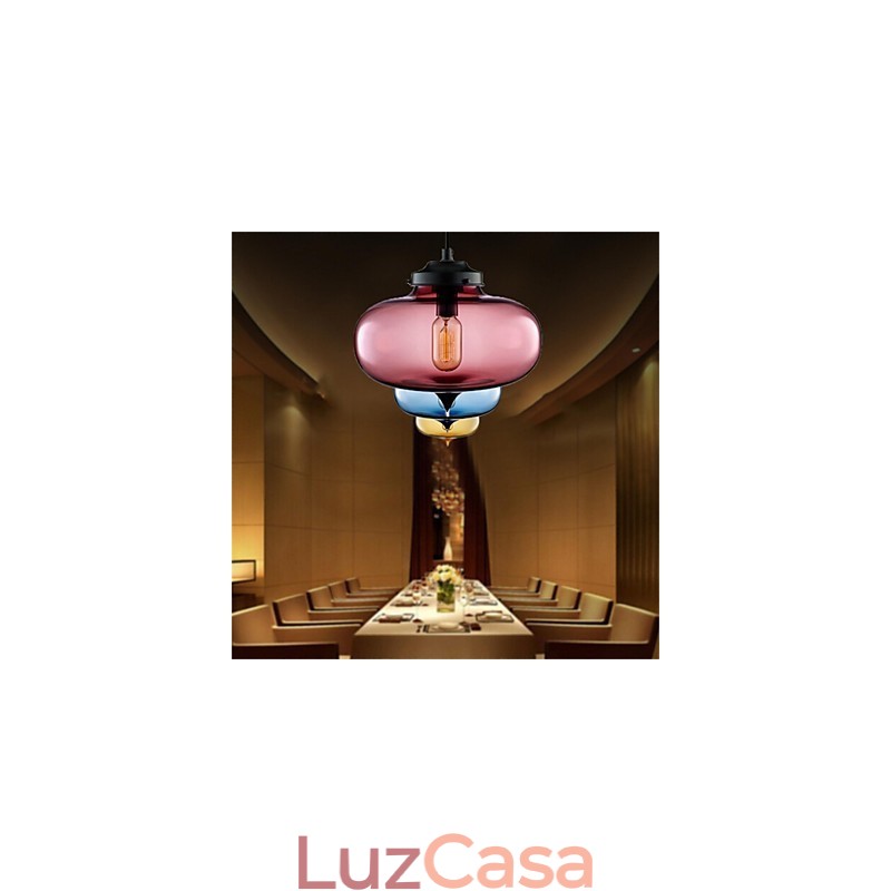 Luminária pendente de vidro retrô criativa de cabeça única Café In The Goldfish Bowl
