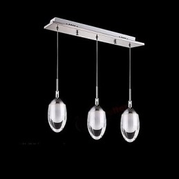 Luminária pendente moderna contemporânea em metal cromado