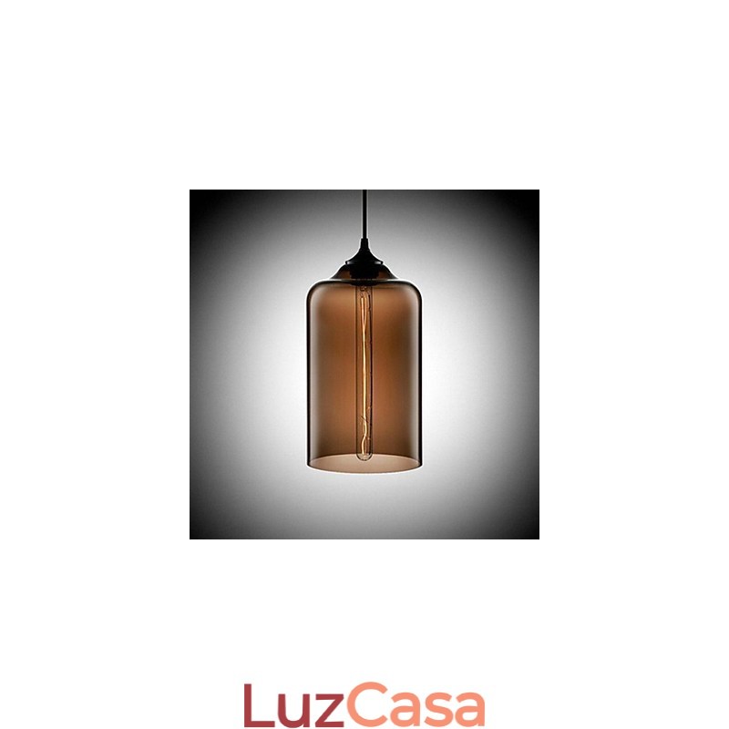 Garrafa Design Pendente 1 Luz Conciso Ferro Pintura