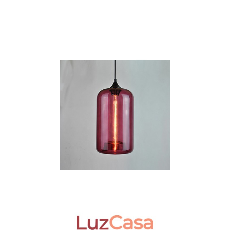 Pendente de design de garrafa 1 luz minimalista pintura de ferro