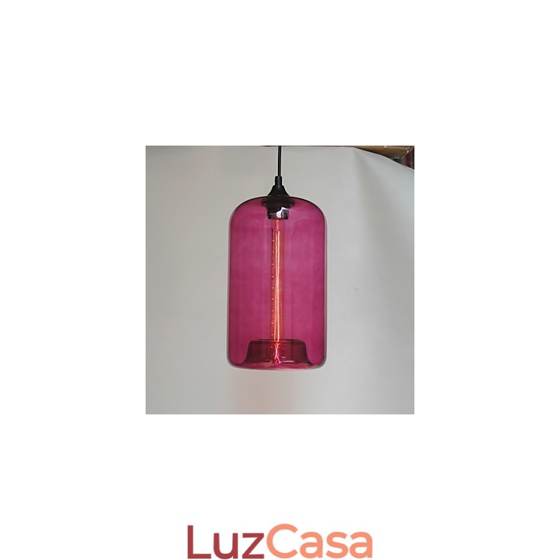 Pendente de design de garrafa 1 luz minimalista pintura de ferro