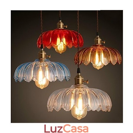 O lustre de vidro florido Retro Old Shanghai com tampa de cobre O lustre de vidro florido Retro Old Shanghai com tampa de cobre