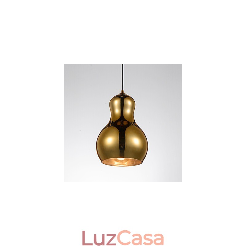 Luminária pendente em formato de cabaça 1 luz Modern Simplicity Dourado Cromado Ouro Rosa Âmbar Cinza Fumê Vidro e Aço Carbono