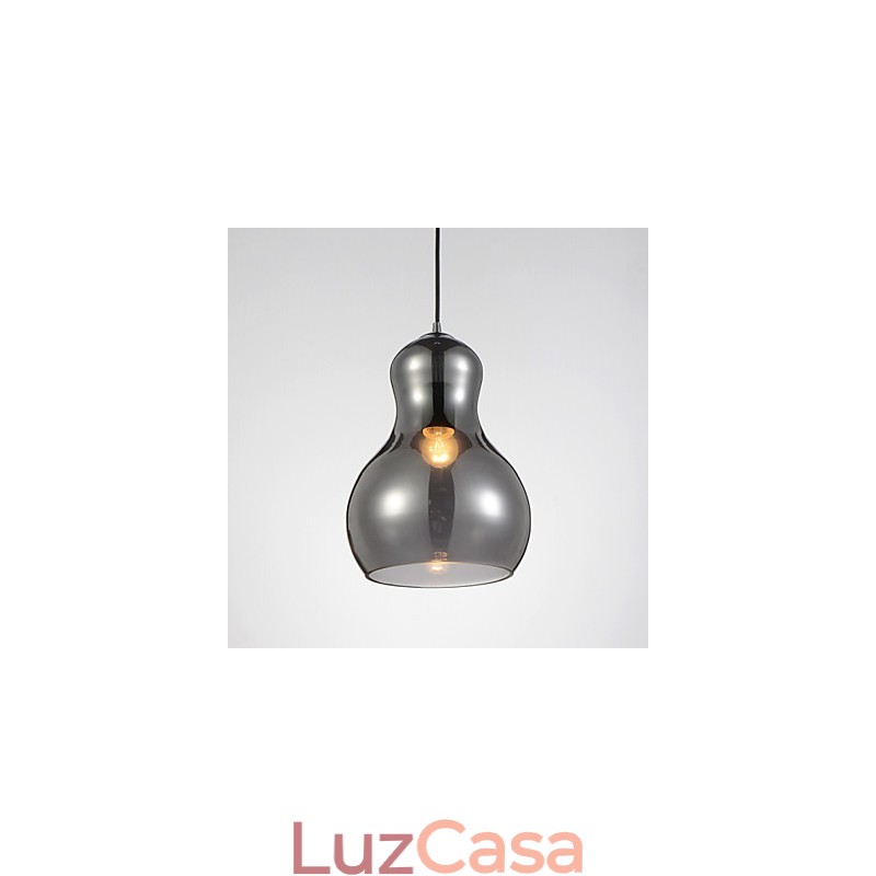 Luminária pendente em formato de cabaça 1 luz Modern Simplicity Dourado Cromado Ouro Rosa Âmbar Cinza Fumê Vidro e Aço Carbono