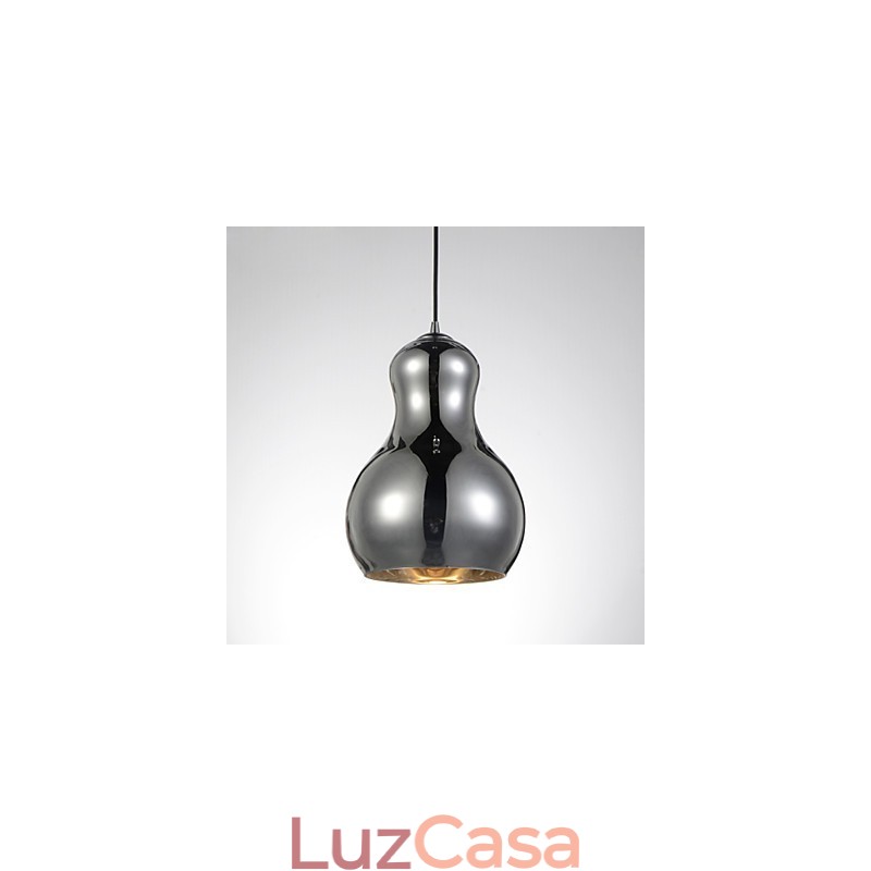 Luminária pendente em formato de cabaça 1 luz Modern Simplicity Dourado Cromado Ouro Rosa Âmbar Cinza Fumê Vidro e Aço Carbono