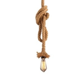 1 Luz DIY Arte Corda de Cânhamo Luz Criativa Corda de Cânhamo Lustre Longo 100cm Enviar 1 Lâmpada