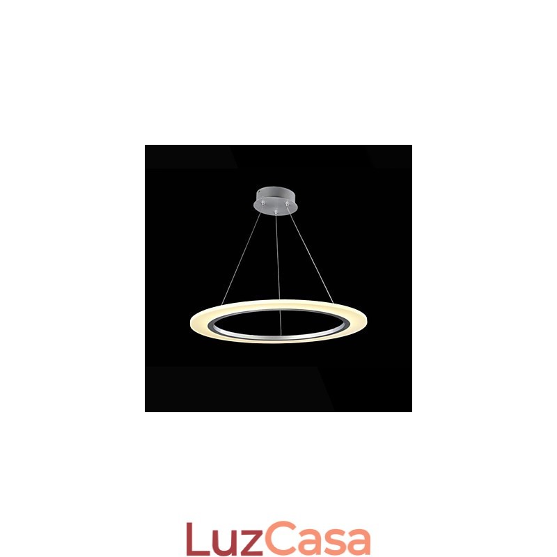 Luminária pendente redonda de teto, lustre de acrílico leitoso com anel único