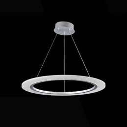 Luminária pendente redonda de teto, lustre de acrílico leitoso com anel único