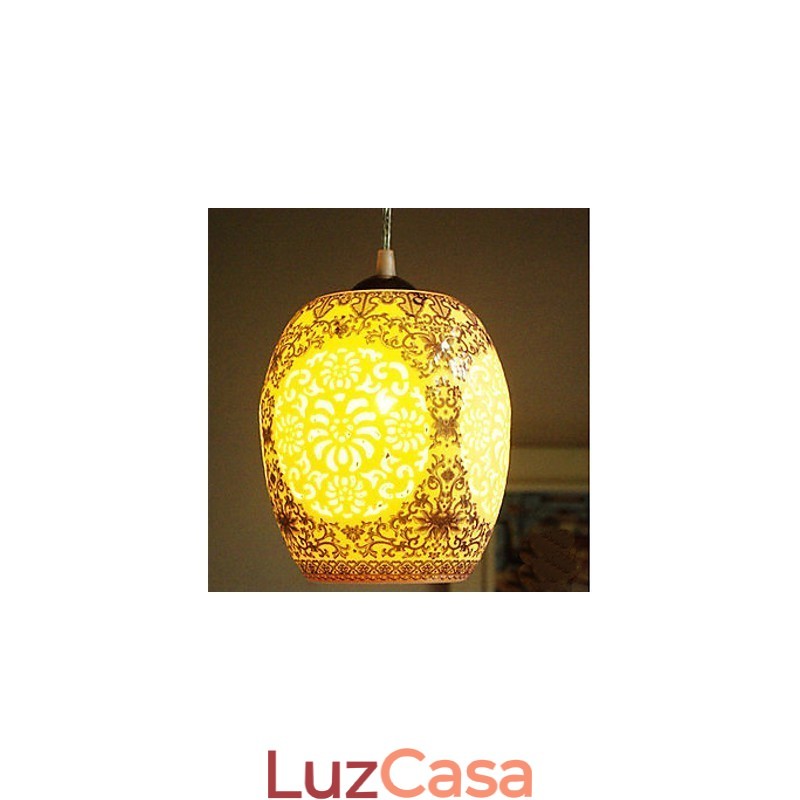 Lâmpada de cerâmica retrô lâmpada escada azul lustre de cabeça única criativo
