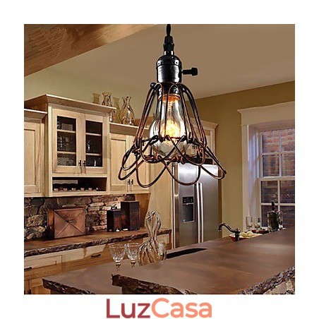 American Country Industrial Wind Lamp Retro Pequeno Lustre Gaiola de Ferro American Country Industrial Wind Lamp Retro Pequeno Lustre Gaiola de Ferro
