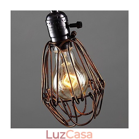 American Country Industrial Wind Lamp Retro Pequeno Lustre Gaiola de Ferro American Country Industrial Wind Lamp Retro Pequeno Lustre Gaiola de Ferro