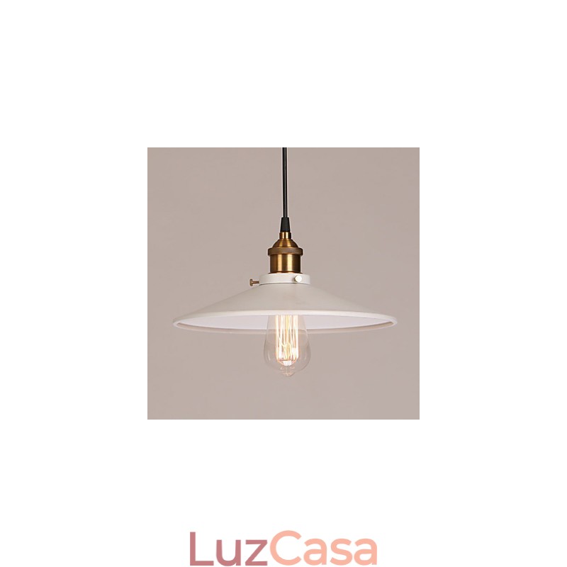 Luminária pendente de metal com pintura vintage