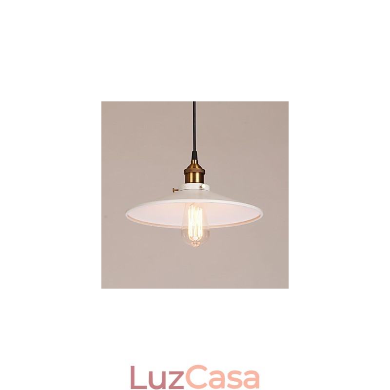 Luminária pendente de metal com pintura vintage