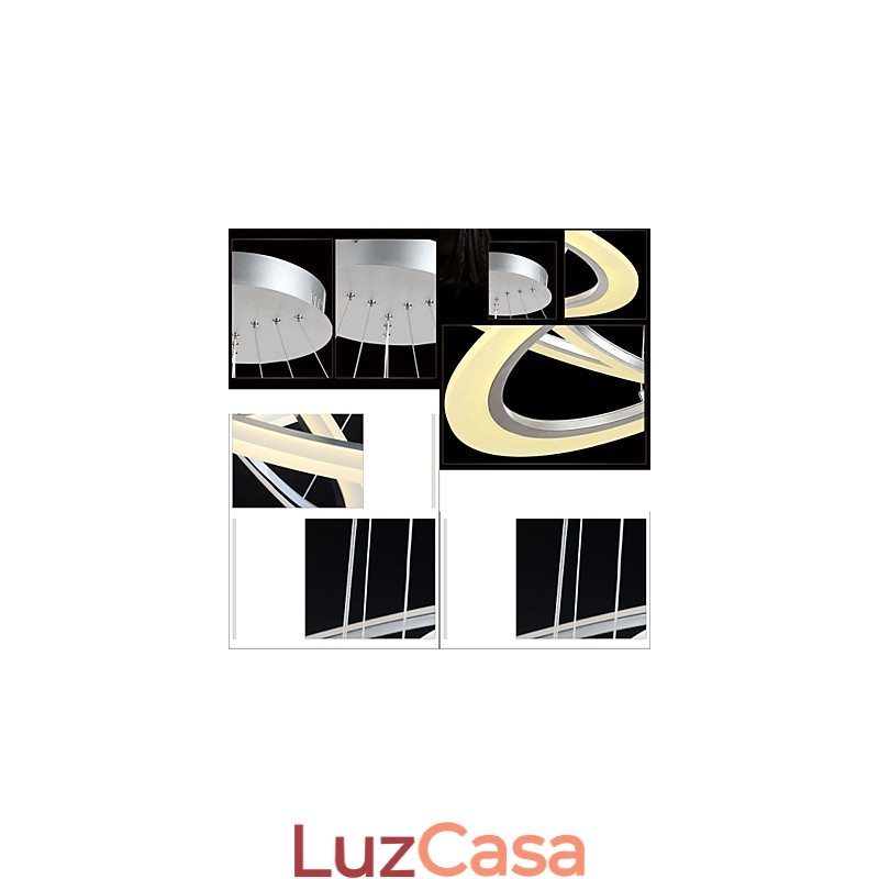 Luminária pendente redonda de teto, lustre de acrílico leitoso com anel único