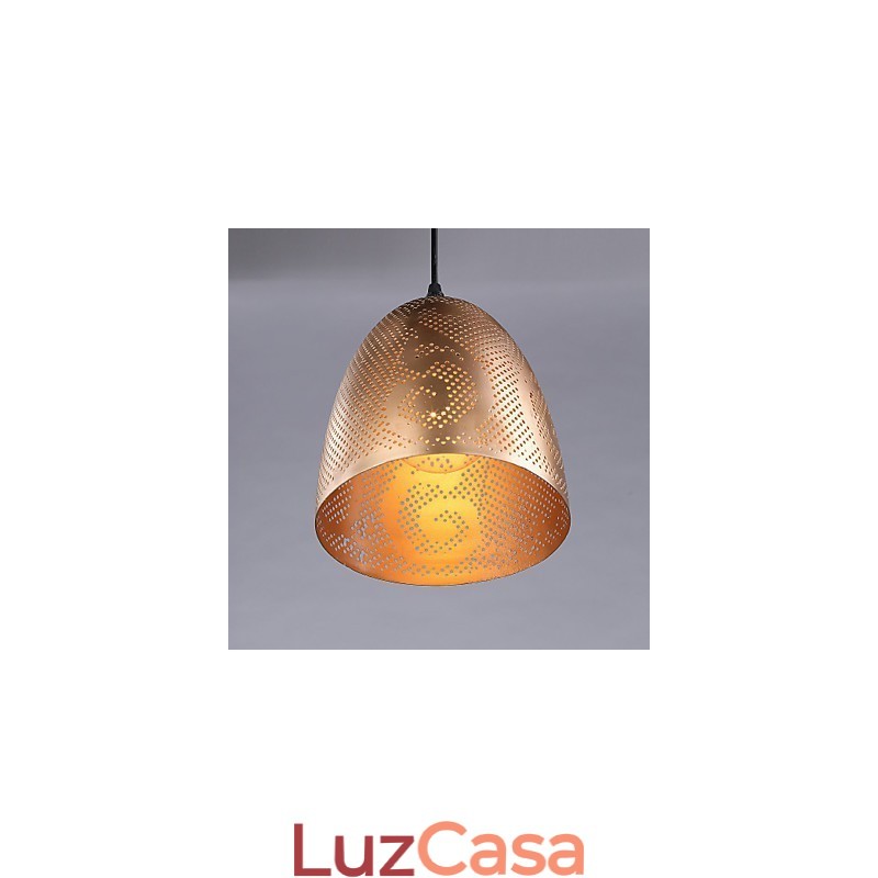 Lustre moderno de ferro forjado dourado
