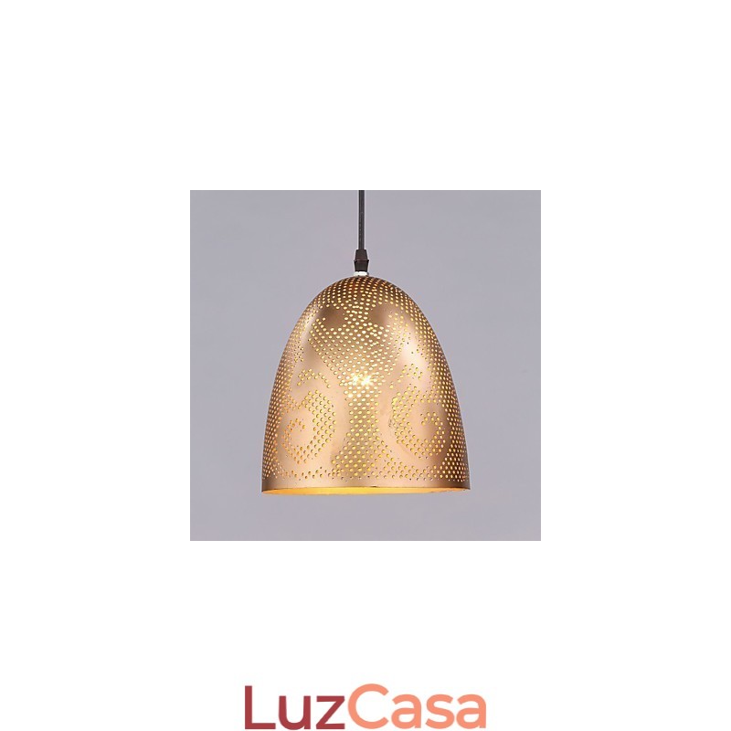 Lustre moderno de ferro forjado dourado