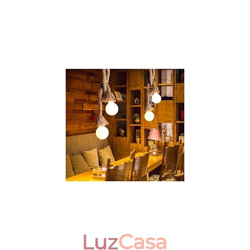 Luzes pendentes estilo mini garagem retrô tecido