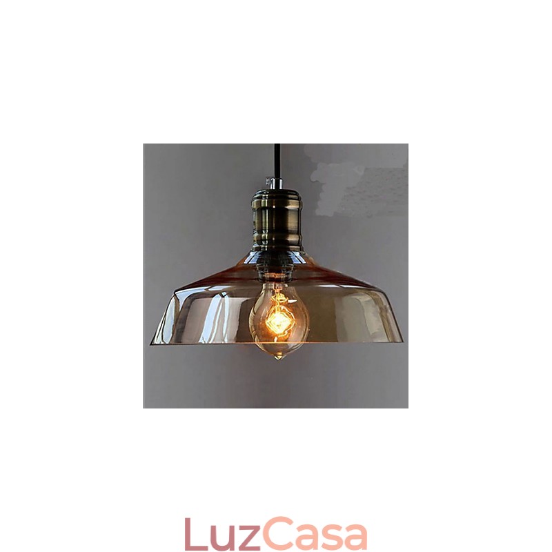 Luminária pendente de vidro industrial retrô simples