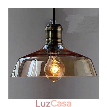 Luminária pendente de vidro industrial retrô simples Luminária pendente de vidro industrial retrô simples