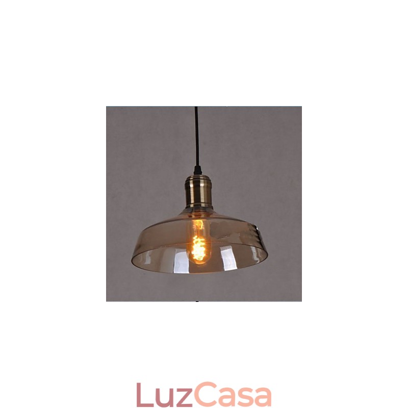 Luminária pendente de vidro industrial retrô simples