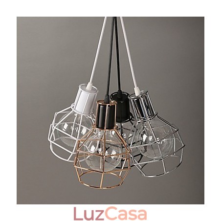 Luminária pendente moderna de malha de metal Luminárias pendentes simples Luminária pendente de café Luminária pendente moderna de malha de metal Luminárias pendentes simples Luminária pendente de café