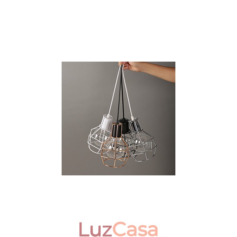 Luminária pendente moderna de malha de metal Luminárias pendentes simples Luminária pendente de café