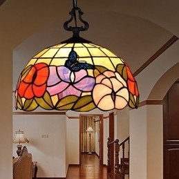 Lustre de vidro colorido de artes criativas rurais que restaura a luz da lâmpada de maneiras antigas