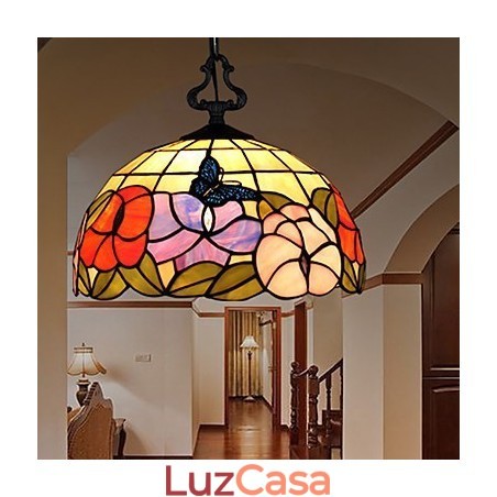Lustre de vidro colorido de artes criativas rurais que restaura a luz da lâmpada de maneiras antigas Lustre de vidro colorido de artes criativas rurais que restaura a luz da lâmpada de maneiras antigas
