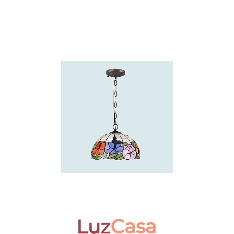 Lustre de vidro colorido de artes criativas rurais que restaura a luz da lâmpada de maneiras antigas