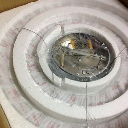 Luminária pendente de cristal regulável, lustre circular moderno, lâmpadas de iluminação, luminárias de teto redondas brancas frias com controle remoto
