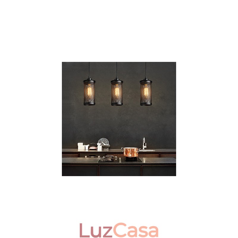 Luminária pendente criativa de malha de metal Luminárias pendentes simples Luminária pendente de café