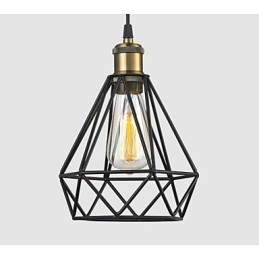Fio industrial CAGE PENDANT LIGHT Café Loft Warehouse Lighting Black Cord