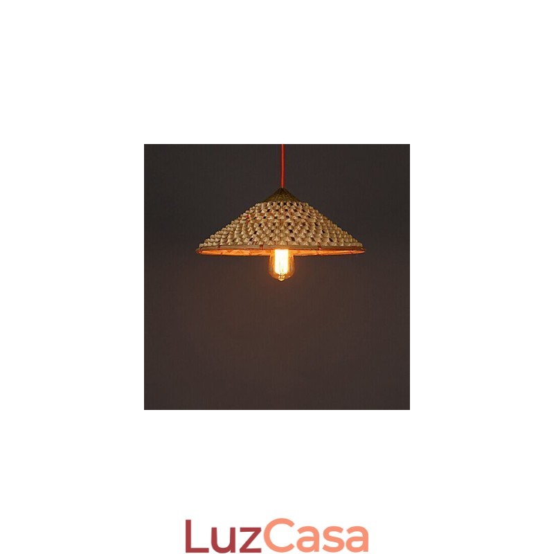 Lustre de bambu de palha de fazenda vintage Lustre Lustre Lustre
