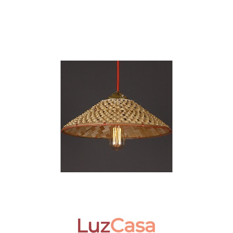 Lustre de bambu de palha de fazenda vintage Lustre Lustre Lustre