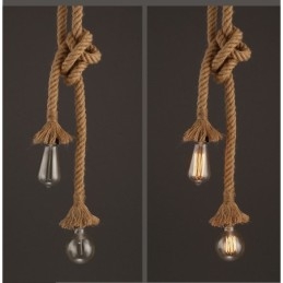 1 Luz DIY Arte Corda de Cânhamo Luz Criativa Corda de Cânhamo Lustre Longo 100cm Enviar 1 Lâmpada