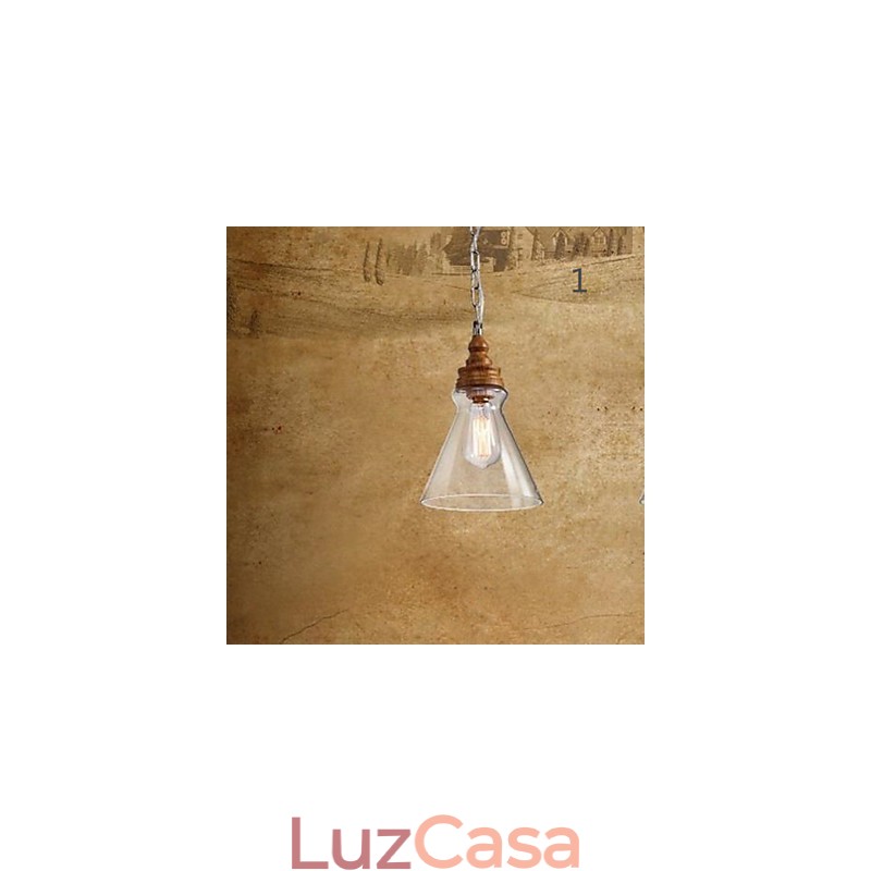 Lâmpadas e lanternas de iluminação de café com gota de cristal de grão de madeira