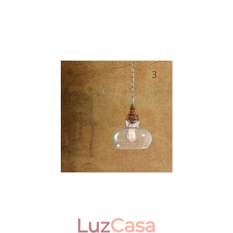 Lâmpadas e lanternas de iluminação de café com gota de cristal de grão de madeira