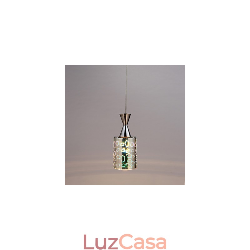 Luminária pendente cromada Dream Laser Engraving L