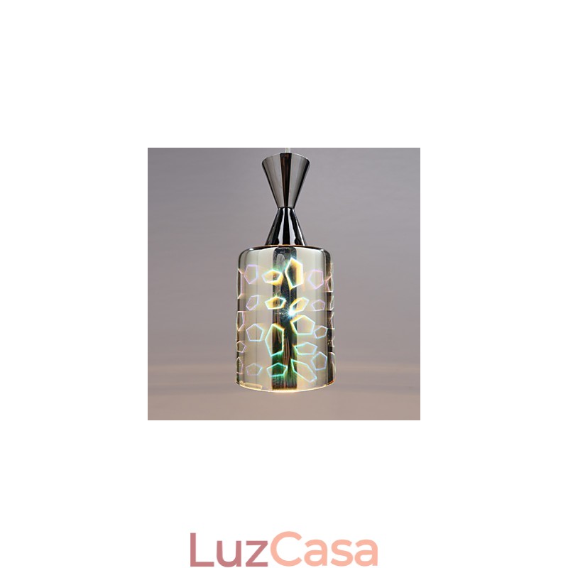 Luminária pendente cromada Dream Laser Engraving L