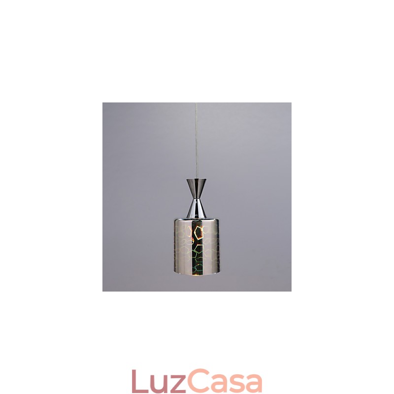 Luminária pendente cromada Dream Laser Engraving L