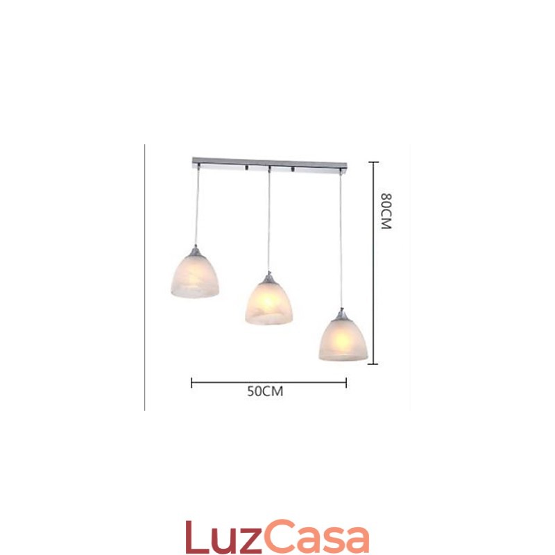 Luminária pendente oblonga com dossel para copo de vinho moderno com três luzes
