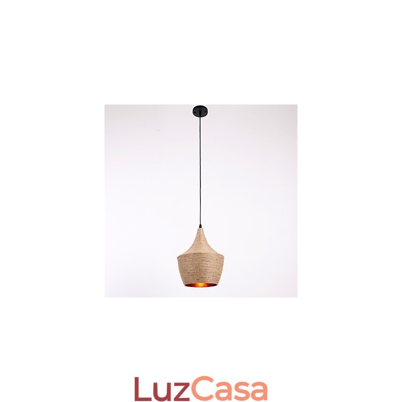 Luminária pendente de corda estilo mini country